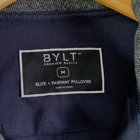 BYLT Elite Fairway Pullover Men Medium Blue Performance Stretch Athleisure NEW - Picture 4 of 10